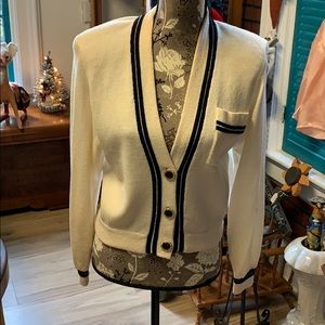 A cream and navy cardigan from St John